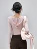 Women's Hooded Long Sleeve Yoga Top - Slimming, Breathable, Waist-Cinching Sports Cover-Up for Pilates Training, Autumn Comfort.