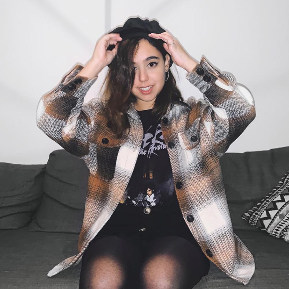 Vintage Women Long Sleeve Woolen Coats Fashion Ladies Thick Plaid Coat Female Streetwear Elegant Girls Oversize Jacket Chic