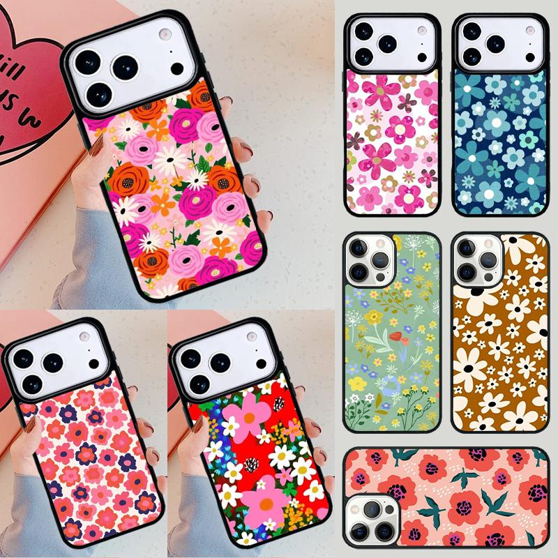 Floral Pattern Flowers Collage Phone Case For iPhone 17 Air 14 15 13 12 Max Cover For Apple 14 15 16 16e 11 Pro Max Plus Coque