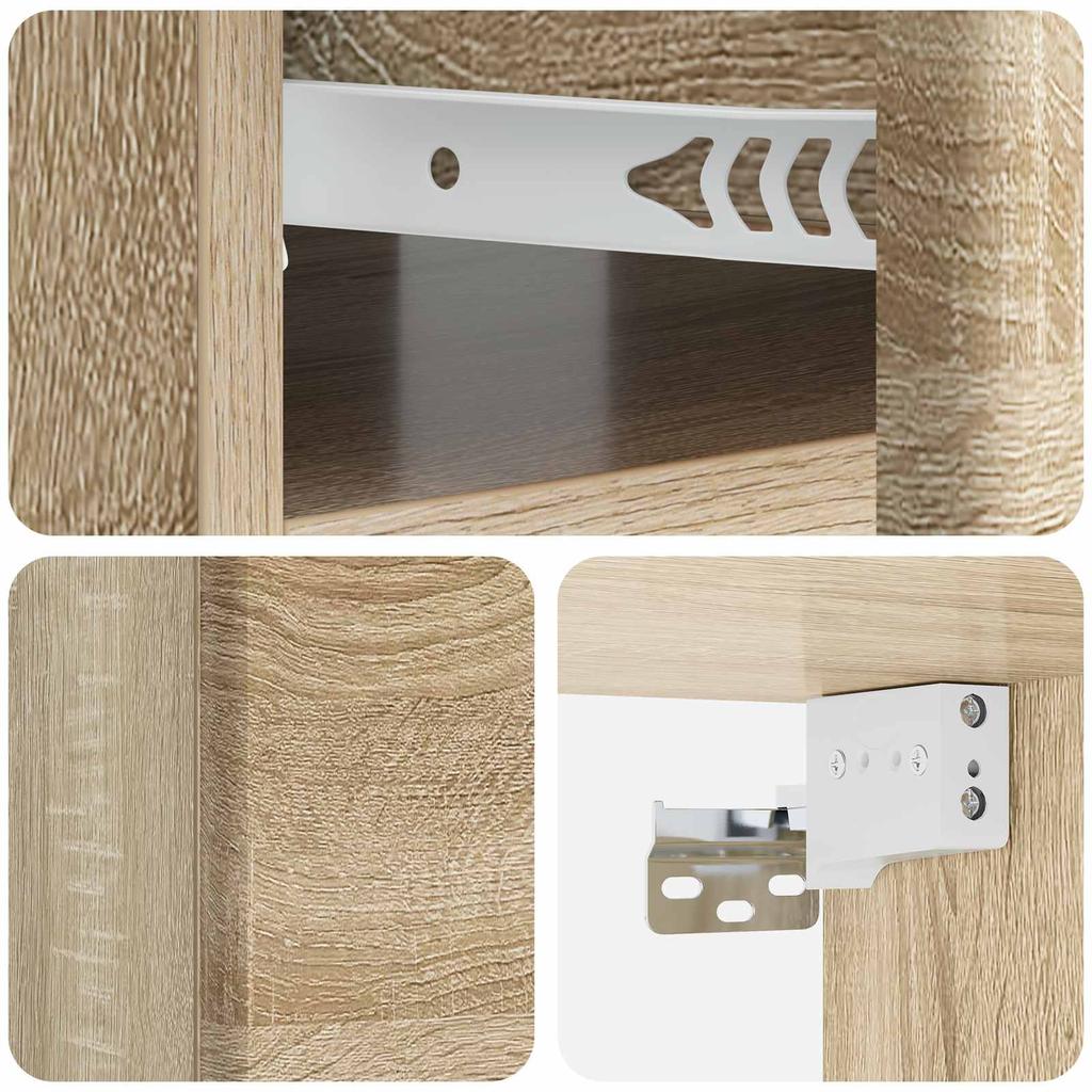 Wall Mounted Nightstand Sonoma Oak 49 x 34.5 x 20 cm