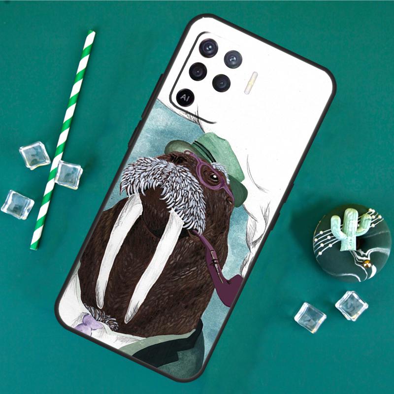 

Cute Walrus Case For Oppo A60 A40 A80 A16 A76 A96 A18 A38 A58 A78 A98 A91 A15 A17 A74 A94 A54 A57S Cover OPPO A78 5G