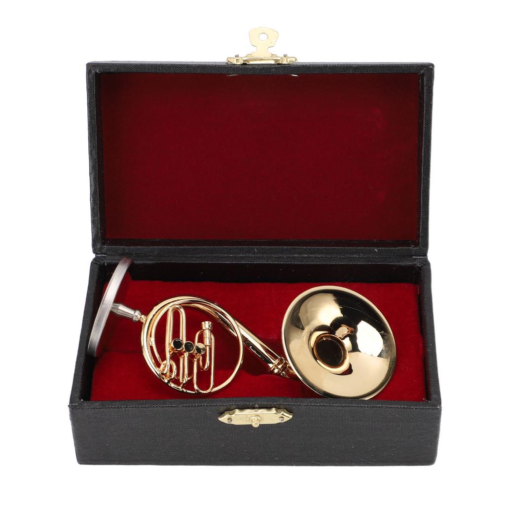 Miniature Sousaphone Sturdy Brass Smoothly Polished Glossy Sousaphone Model with Stand and Case for Home Decor