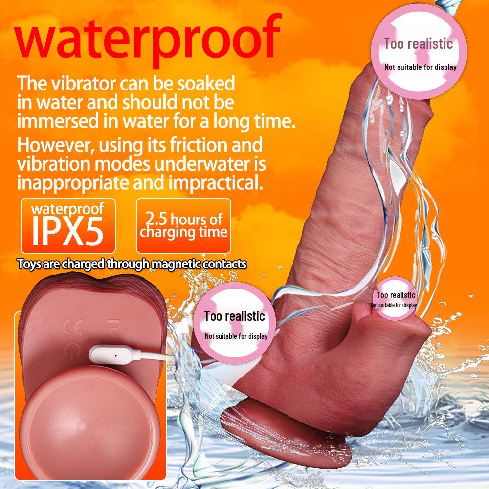 Dual Tongue Electric Heated Vibrating Silicone Masturbator