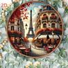 Iron Eiffel Tower Wall Art Paris Cafe Scene Metal Wall Decor French Bohemian Style Home Decor