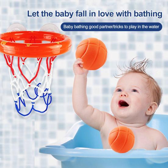 Baby Basketball Bath Toy with 3 Balls Suction Cup Funny Indoor Wall Mount Bathtub Kids Toddlers Basketball Hoop Game Girls Boys Birthday Gift
