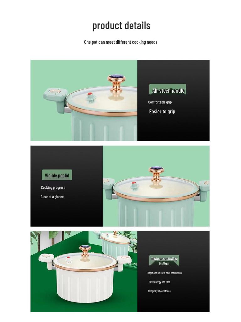 Large Capacity Non-Stick Enamel Soup Pot - Multi-Functional Double-Handled for Low Pressure Cooking