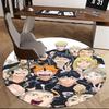 1pc Haikyuu!! Anime Round Carpet  Office Chair Mat, NonSlip Rug for Home Decor, Seasonal Gift, Suitable for Office