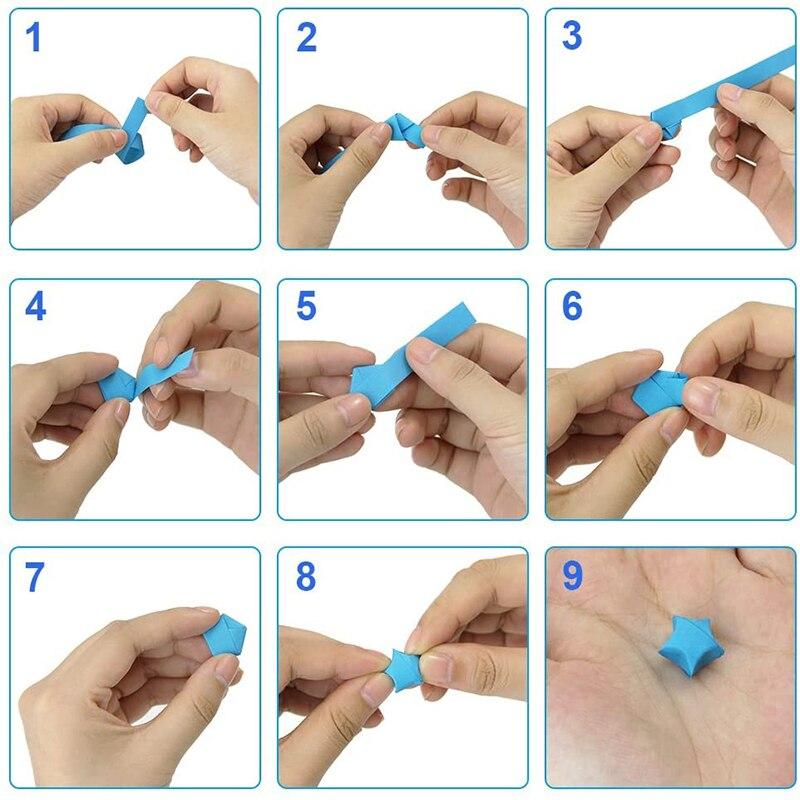 540 Sheets Origami Stars Paper Strips 27 Colors Folding Paper Colorful Double Sided Lucky Star Origami DIY Hand Arts Make Gifts