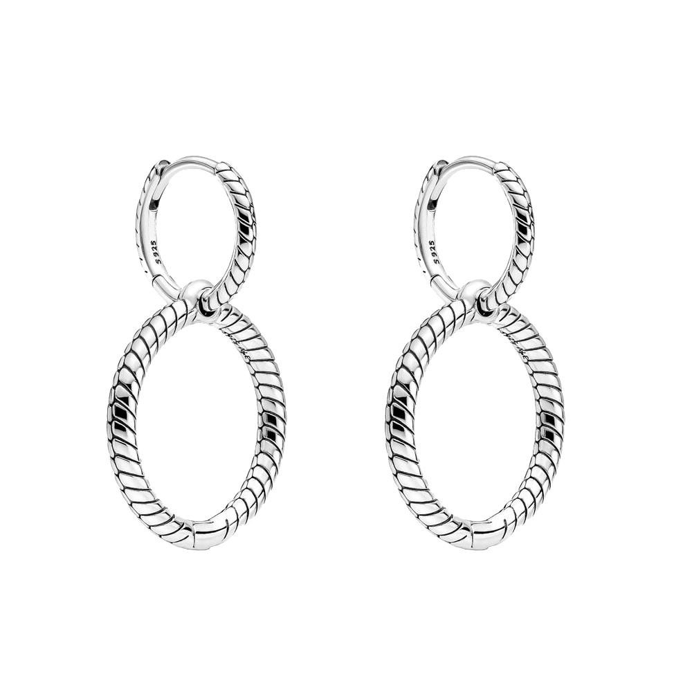 S925 Sterlingo Sidabro Žėrintys Dvigubi Lankeliai Auskarai Moterims Madingi Papuošalai Gimtadienio Motinos Diena Dovanos