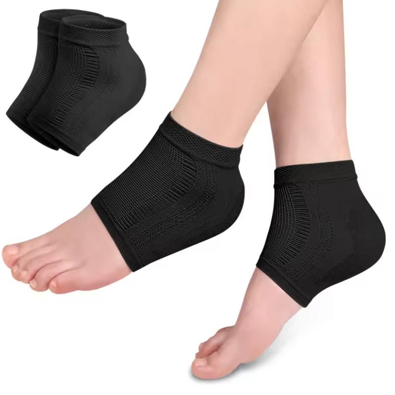 1 Pair Mesh Heel Socks Solid Color Anti-wear Anti-dry Crack Half Short Socks Heel Cover Pads Foot Care Heel Protector for Women