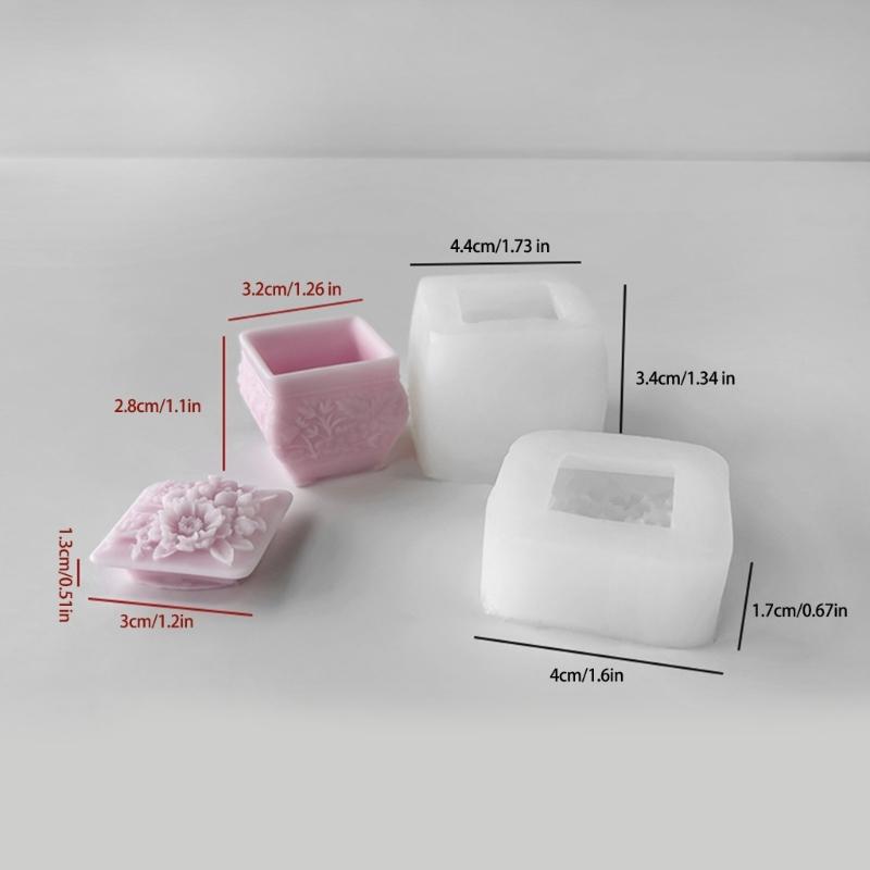 Flower Storage Jar Mould Jewelry Organizer Silicone Mold Concrete Plaster Storage Box Molds for Organizing Enthusiasts