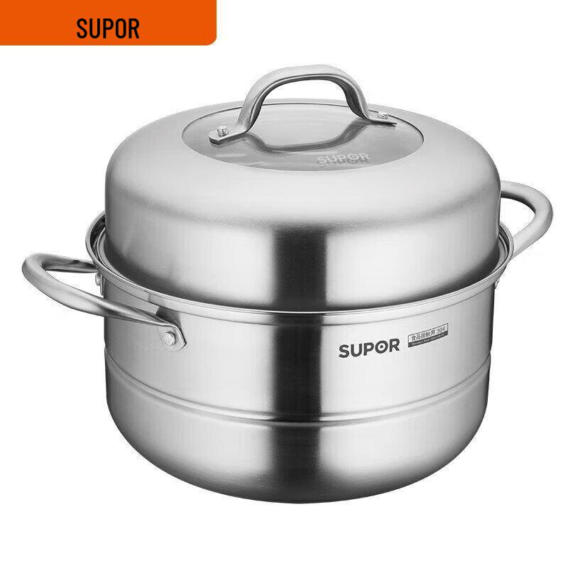 

SUPOR 304 Stainless Steel 6.8L Double-Layer Steamer & Soup Pot