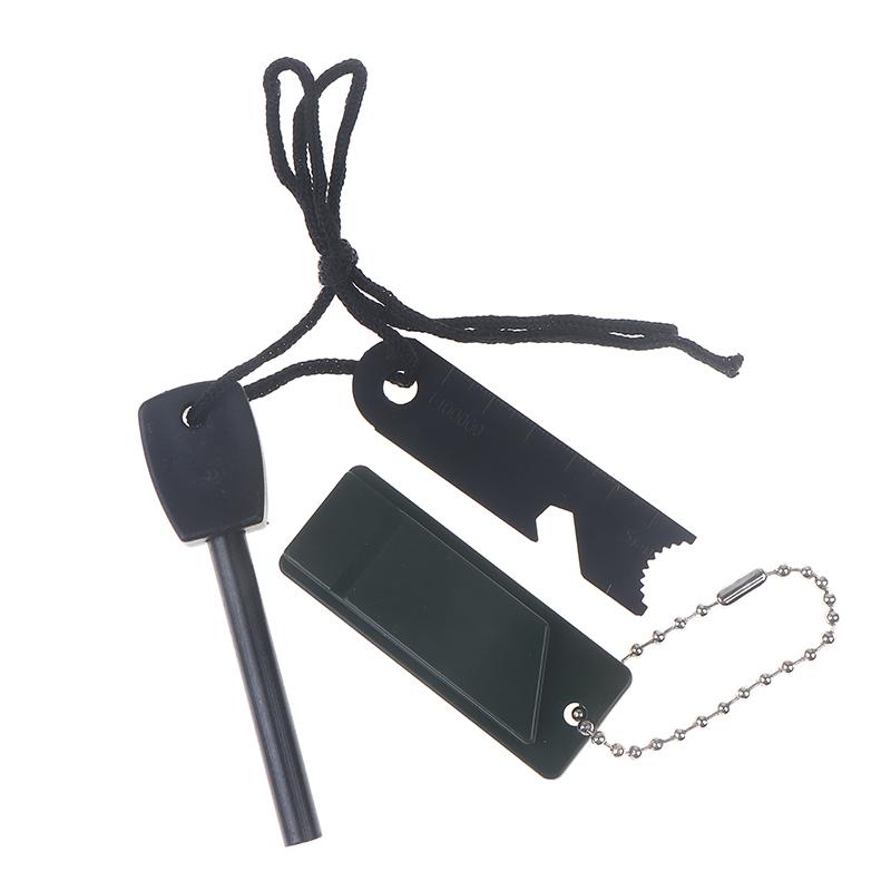 Mini Flint Waterproof Fire Starter Magnesium Flint Stone With Whistle Survival Outdoor Camping Survival Equipment