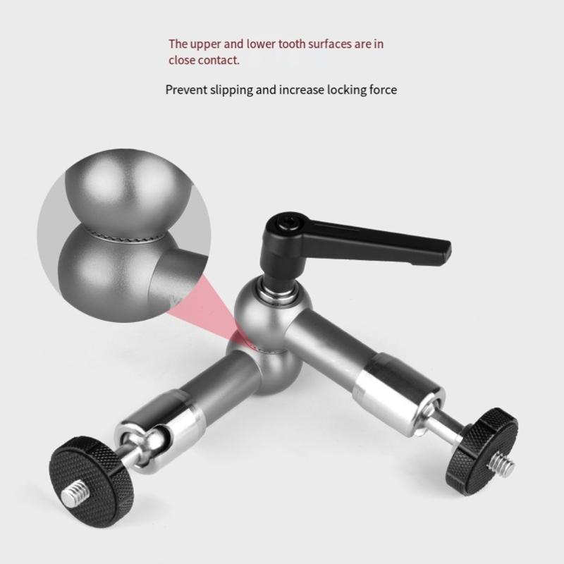 High Strength Photography Arm Adjustable 7/11Inch Option Constructed From Aluminum Alloy 10KG Load 1/4 Screw Mount