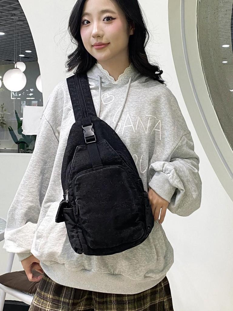 2025 Damers Mångsidiga Canvasväska: Dubbel axel-, bröst- eller crossbody-ryggsäck