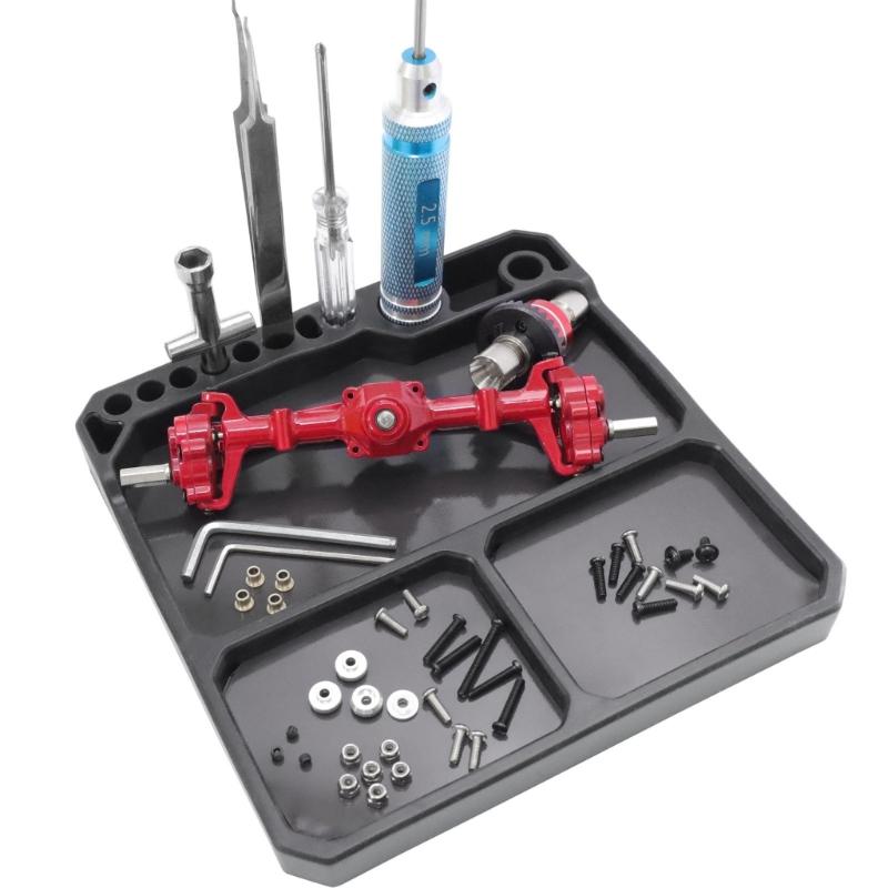 Heat Resistant Plastic Organizers Tray Feature Integrated Magnetic Plate and Multiple Dividers for Neat Parts Storage