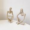 Korean Style Abstract Thinker Resin Figure Ornament for Home Décor and Photography Props