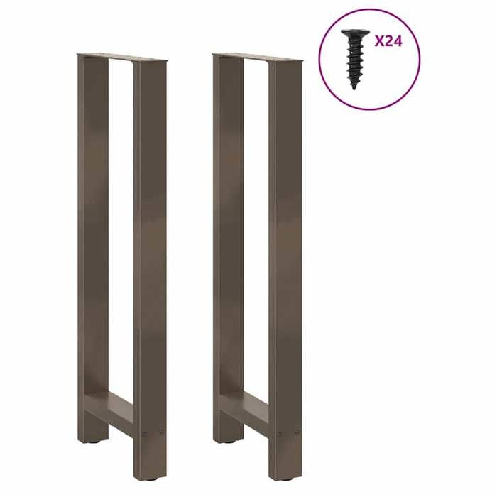 VidaXL Bar Table Legs In Natural Steel, 2 Pieces, 50 X (110-111) Cm 4013355
