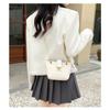 Ladies Bag Fashionable and Versatile Minimalist Bucket Bag Embroidered Printed Lock Buckle Crossbody Bag