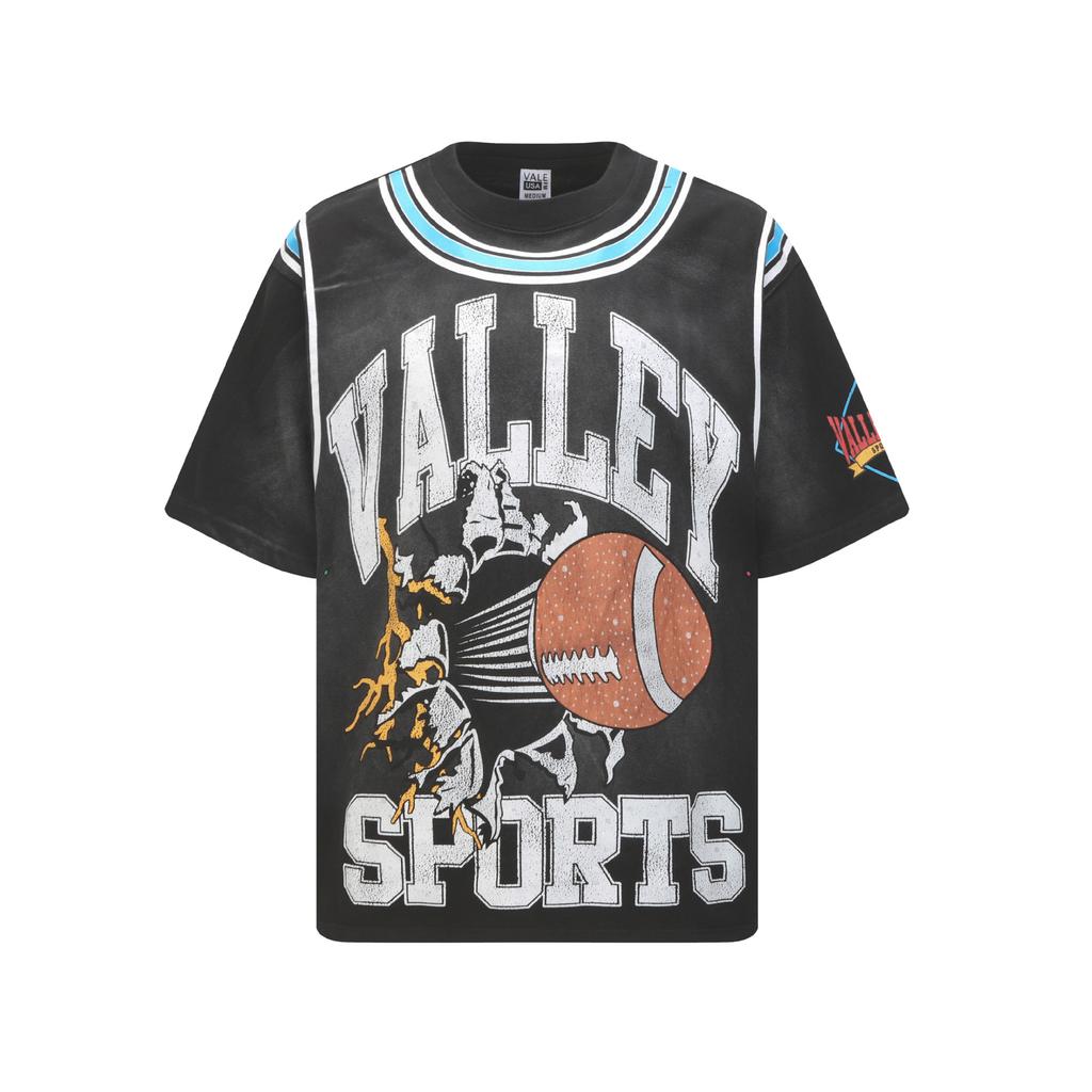 2025 Amerikanische trendige Marke Vall gewaschen alt bedrucktes kurzärmeliges Hip-Hop lockeres Streetwear-T-Shirt für Männer und Frauen