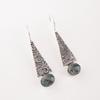Natural Moss Agate 925 Sterling Silver Jewelry Handmade Earrings 1.9" For Women EE-165-29