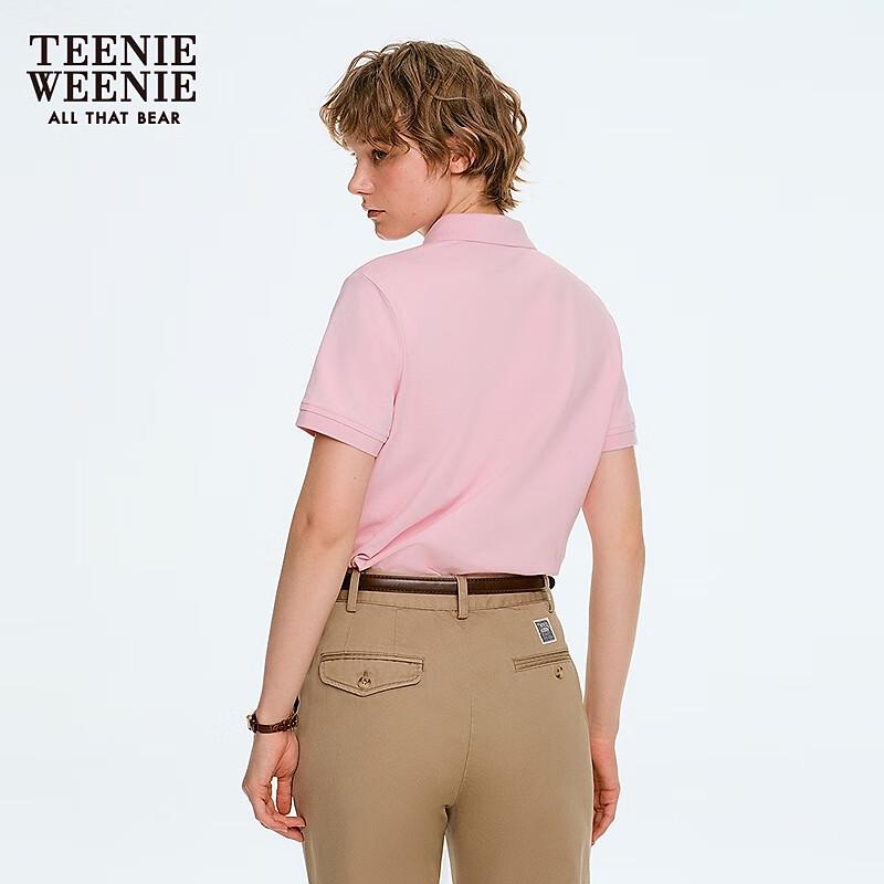 Teenie Weenie Women's Little Bear Embroidered Color-block Polo T-Shirt