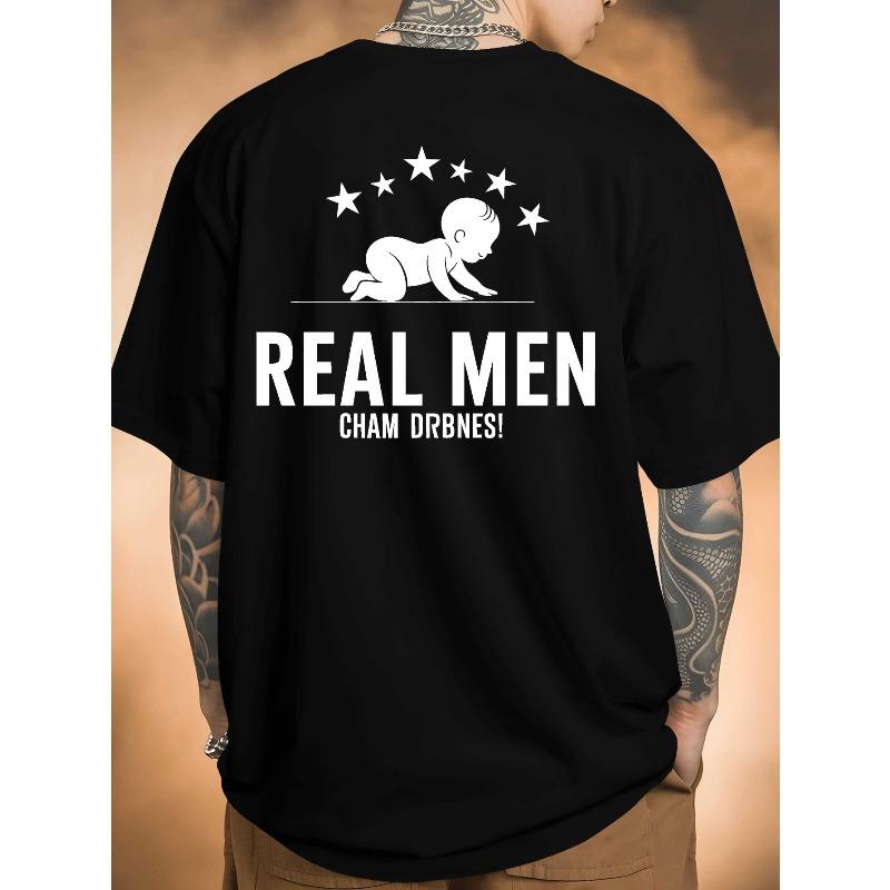 

Graphic New Summer Men s Back Printed Short-sleeved T-shirt, Fashionable and Trendy Top, Spring and Summer Round Neck, Versatile and Breathable S чёрный