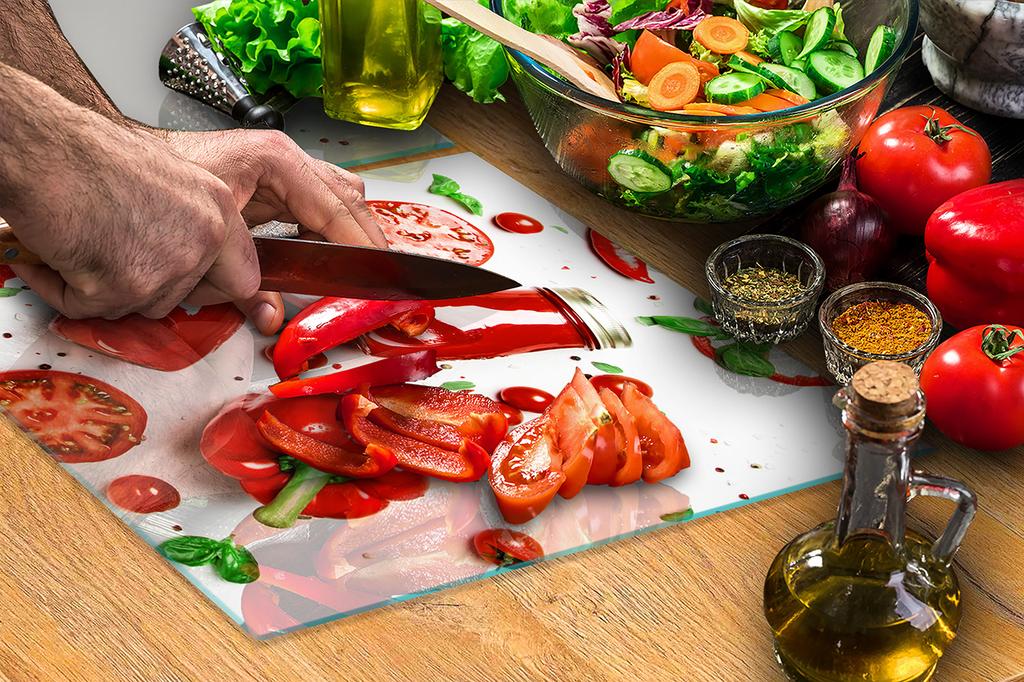 Glass protective plate for the stove 2x45x52 Vegetables