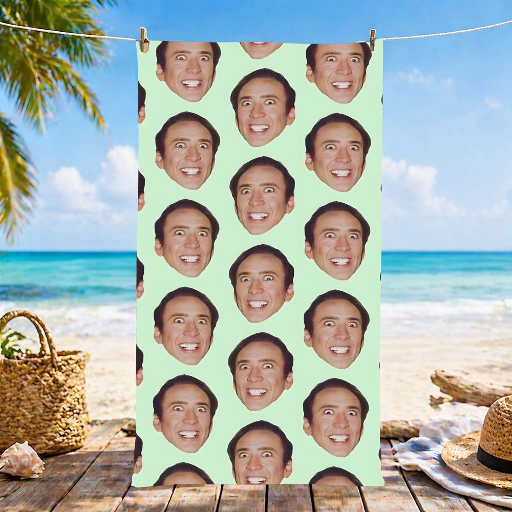 N-Nicolas Cage Towel Microfiber Beach Towel, Quick-Dry, Sand-Free, Ultra-Fine Fiber, Super Soft.