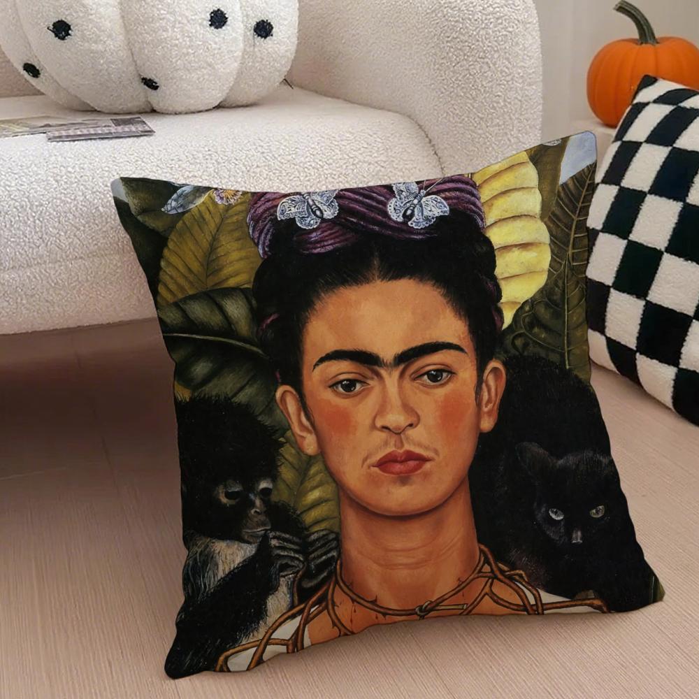 

artist iconic FFrida KKahlo Cushion Cover Throw Pillow Cover Hidden Button Durable Polyester Chair Cushion 30X30cm
