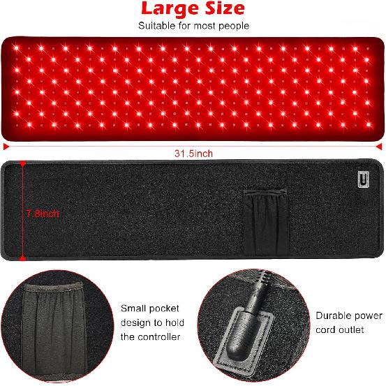 Red Light Therapy for Body,Relieve Body Pain and Muscle Fatigue,Retractable Red Light Therapy Belt, Portable Infrared Light Therapy Device At Home