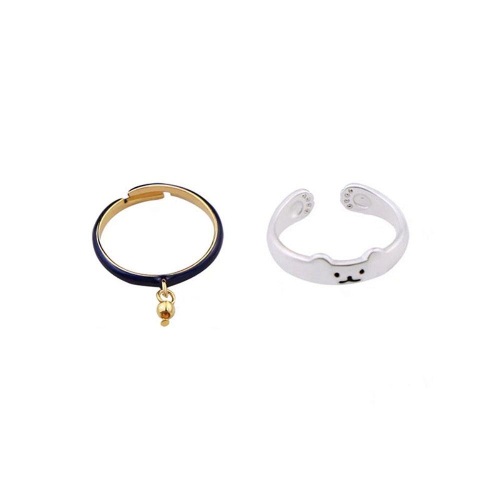 

Кольцо с котенком Набор Цинк Цинковый сплав Кольцо на палец с собакой Модный чокер Кольцо с щенком Подарок синий