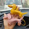 Süßer PU-Leder Tieranhänger Niedlicher Dackel Hund Schlüsselanhänger Anhänger Hängendes Ornament Rucksack Handtasche Charm Geschenk