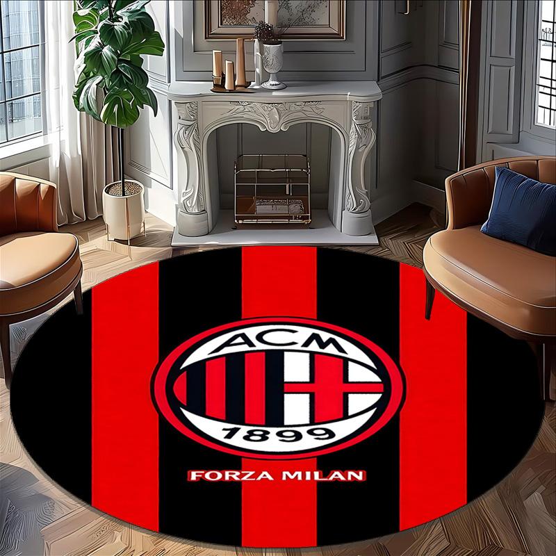 1pc Football Team (7) Print Round Carpet Chair Round Carpet Suitable for Bedroom Living Room Home Decorative Carpet