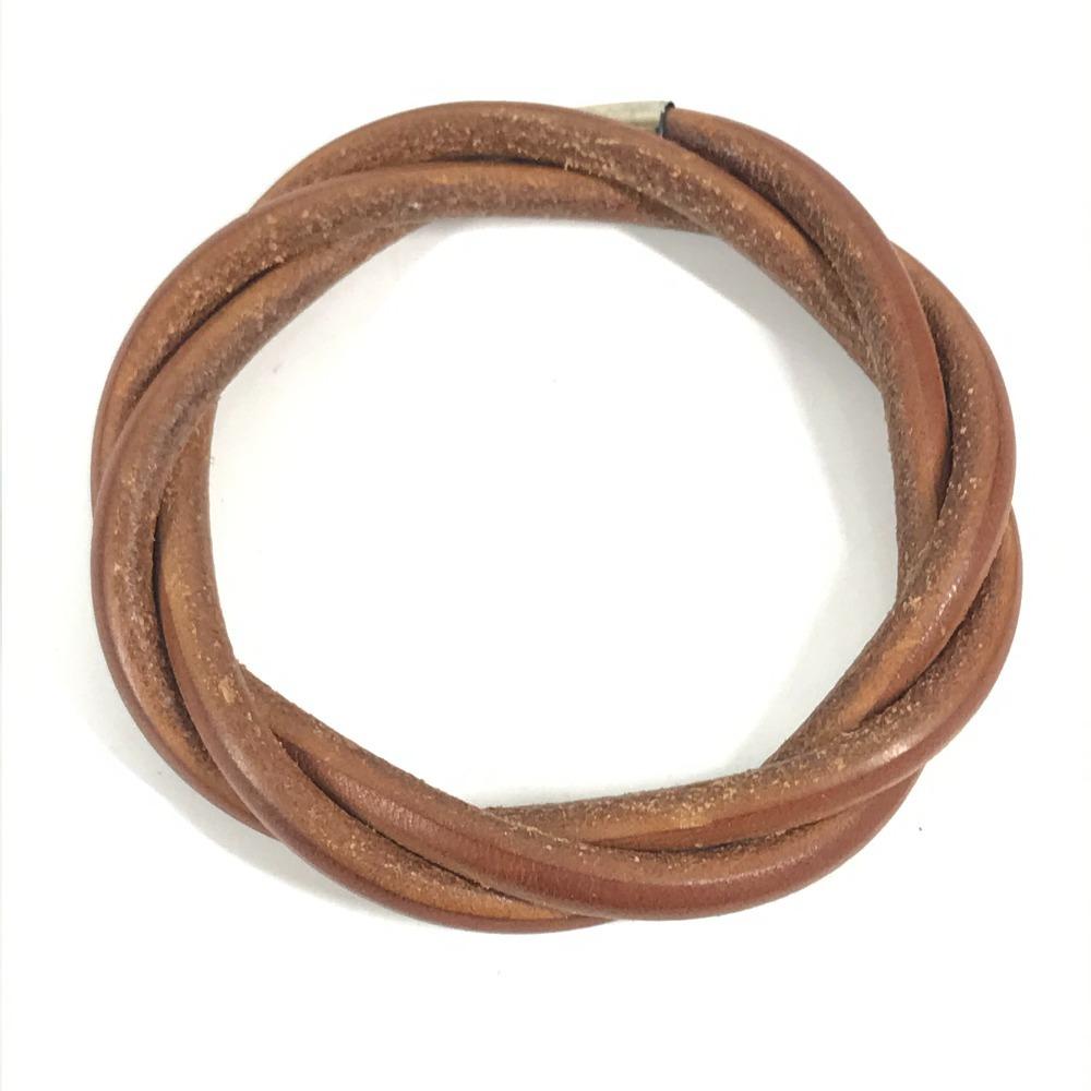 Hermes Tornado Breath Accessory Jewelry Bracelet Leather Brown/SilverHardware