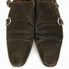 Made in Japan BEAMS HEART Suede Double Monk Strap Business Shoes Dark Brown size 26.0-26.5-27.0 Men's