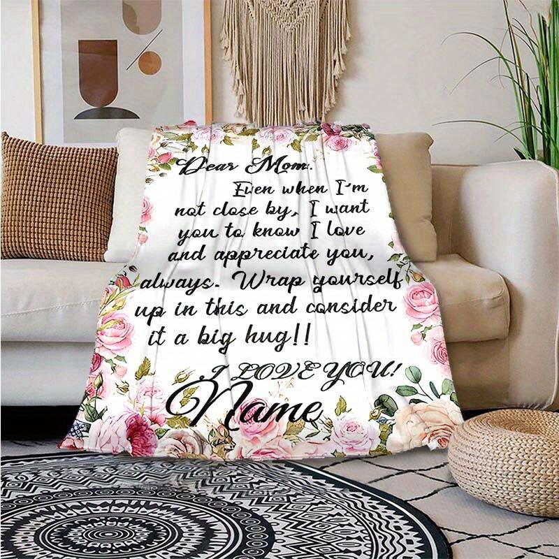 For Mom Customize Your Name Blanket Warm Comfortable And Soft Blankets Are Suitable For Home Lunch Break Blanket Office Sofa Sofa Gift To Relatives