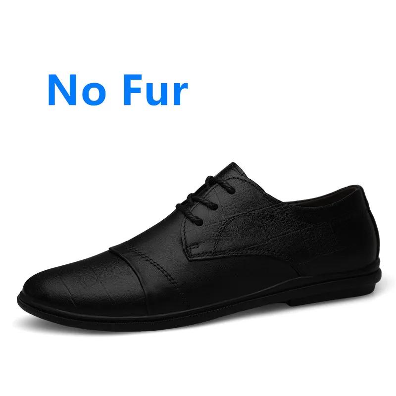 Echtes Leder Oxford Schuhe Herren Allround Freizeitschuhe Mann Luxusmarke Hochzeitsschuhe mit Fell Winter Herbst Herren Slipper