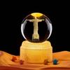 Luce Notturna Sfera di Cristallo Cristo Redentore Luce Calda - Regalo di San Valentino & Ornamento per Camera da Letto