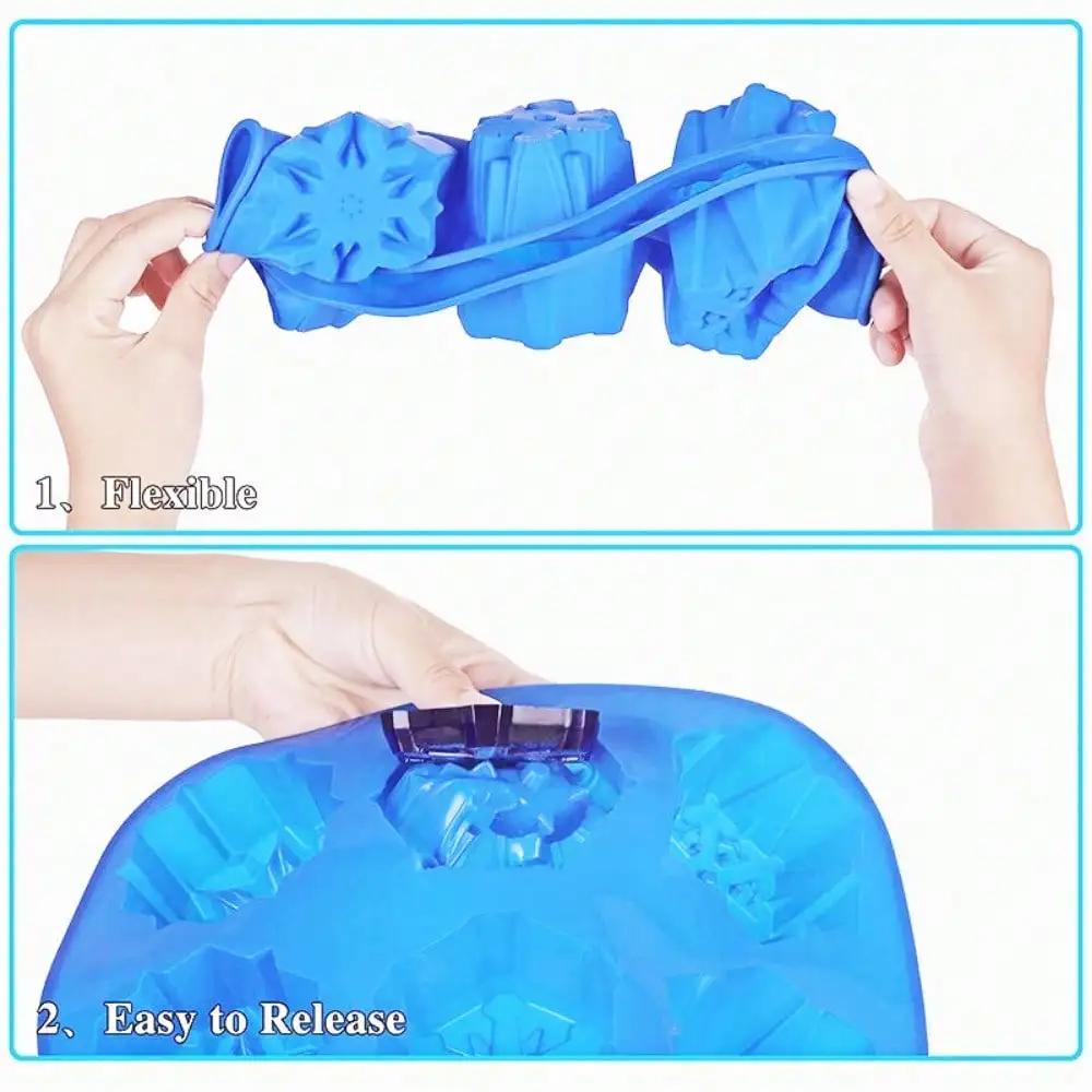 Christmas Silicone Molds Snowflake Candles Soap Plaster Sugar Cube DIY Baking Cake Handmade Cookies Non-stick Decorating Tools