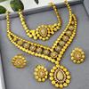 Middle East Dubai 24K Gold Jewelry Set Indian Women's Wedding Bridal Necklace Ring Earrings Bracelet Four-piece Set