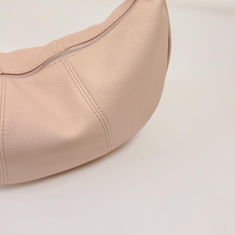 Minimalist Crossbody Bag for Women Soft Leather Shoulder Bag Zip Closure Trendy Hobo Style Handbag