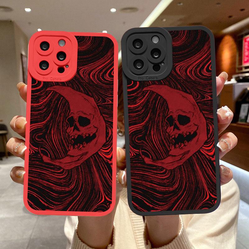 Fashin Skeleton Skull Pattern Phone Case For iPhone XR X XS 12 13 11 14 Plus Pro MAX 7 8 Plus SE 2020 Soft Silicone Back Covers