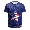 3D Digital Printed Flag Pattern Men's Casual and Comfortable Round Neck Short Sleeved T-shirt