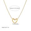 Gold Plated Open Heart Snake Chain Necklace, Dainty Hollow Heart Pendant Herringbone Choker, Minimalist Love Jewelry for Women Gift