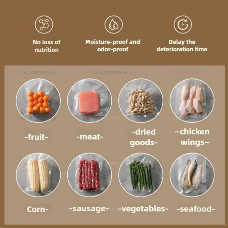 2025 Automatic food vacuum sealant machine with sealing bag fresh food preservation portable kitchen vacuum sealing device 220V