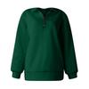 Women's Casual Fashion Long Sleeve Solid Color Zip Sweatshirt Top