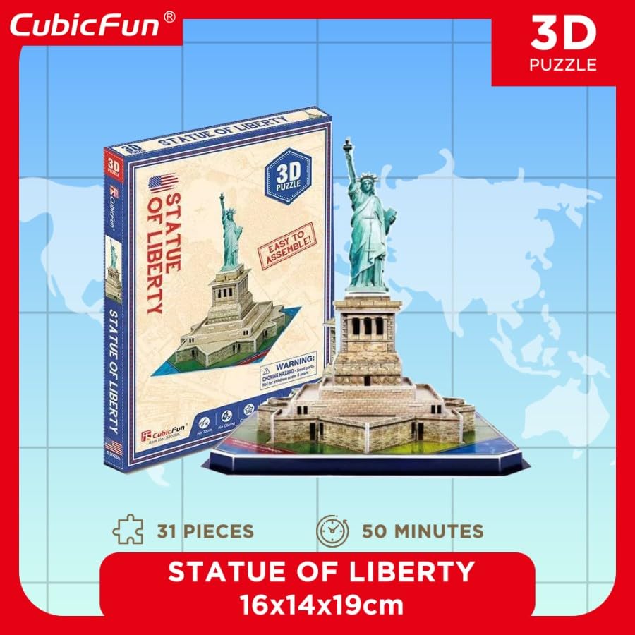 Cubic Fun Statue of Liberty Mini Model 3D Puzzle Paper Craft for Kids S3026h