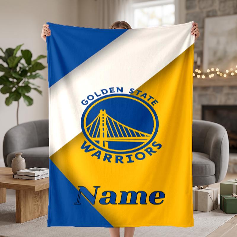 Golden State Warriors Custom Flannel Blankets Soft Warm Cozy Throws for Home Decor Holiday Gifts