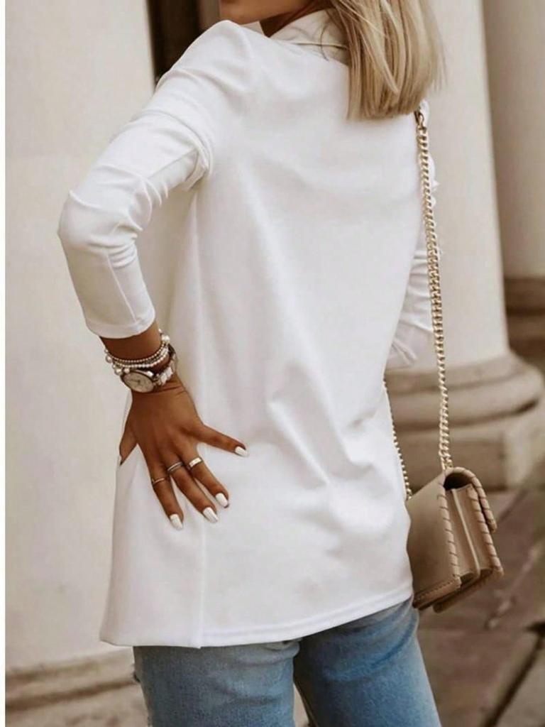 Women's Solid Knit Blazer Long Sleeve Open Front Casual Office Work Jacket